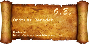 Ondrusz Benedek névjegykártya